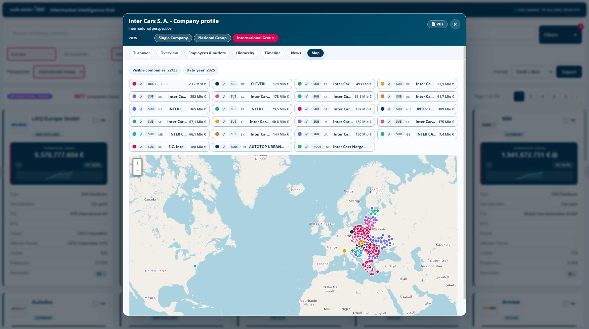 Company profile — outlet map