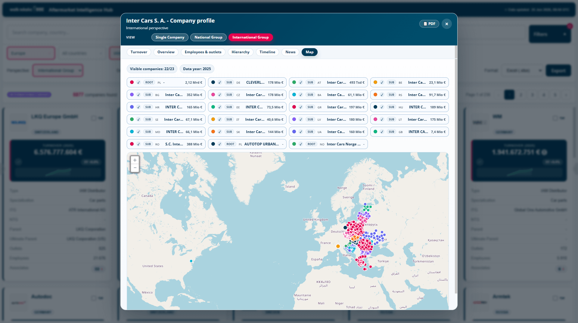 Company profile — outlet map